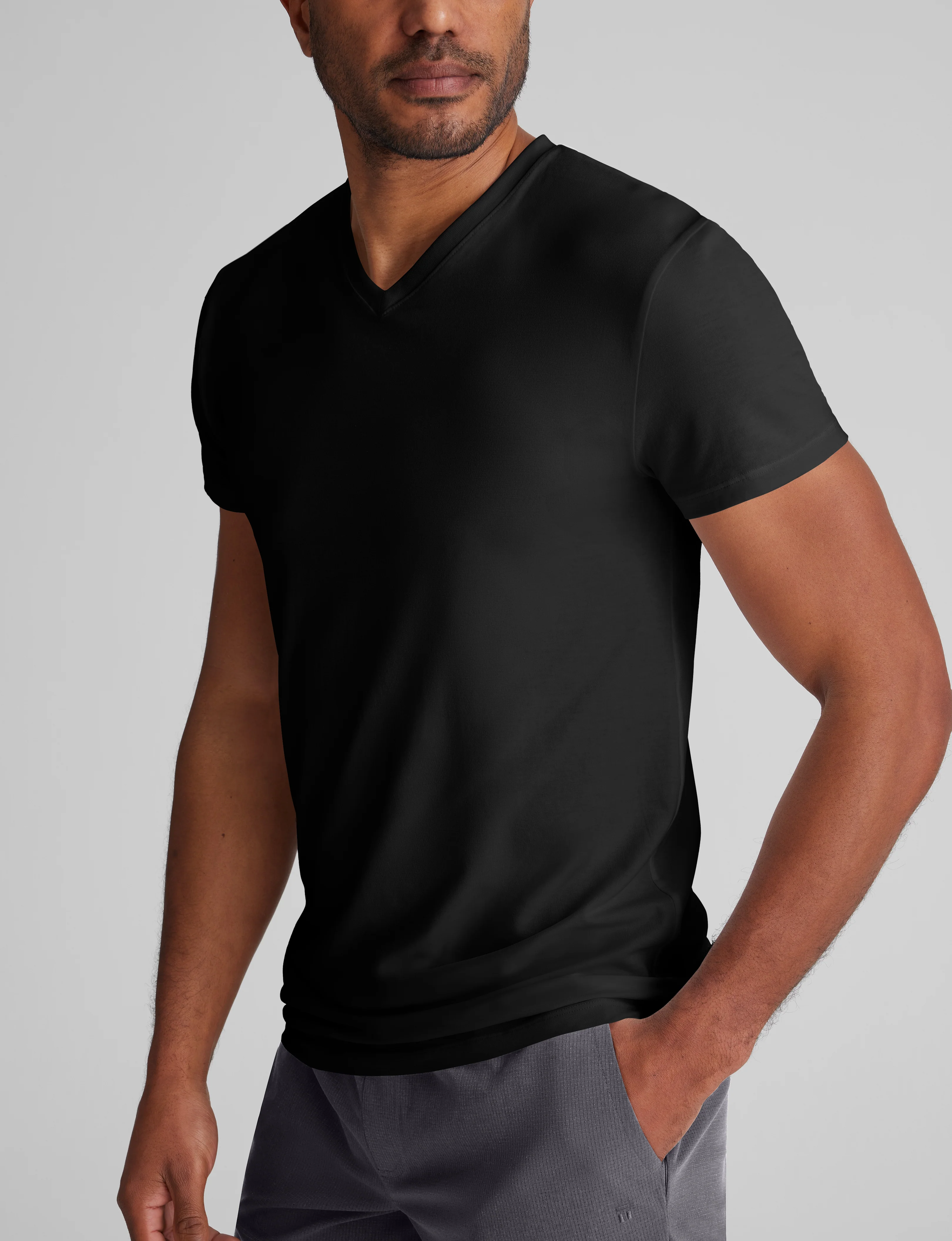 Cool Cotton High V-Neck Modern Fit Undershirt (3-Pack) - Image 5