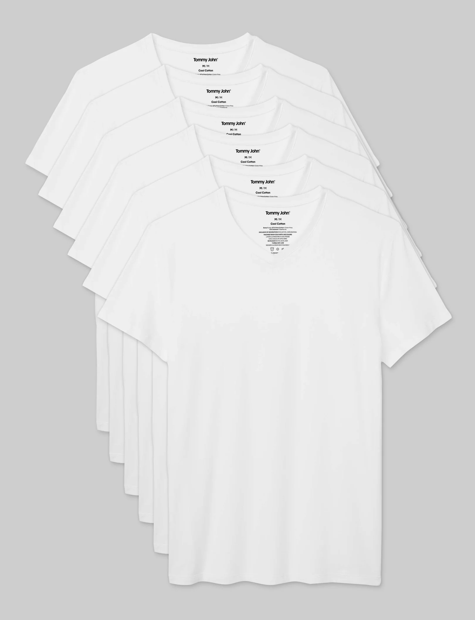 Cool Cotton High V-Neck Modern Fit Undershirt (6-Pack) - Image 2