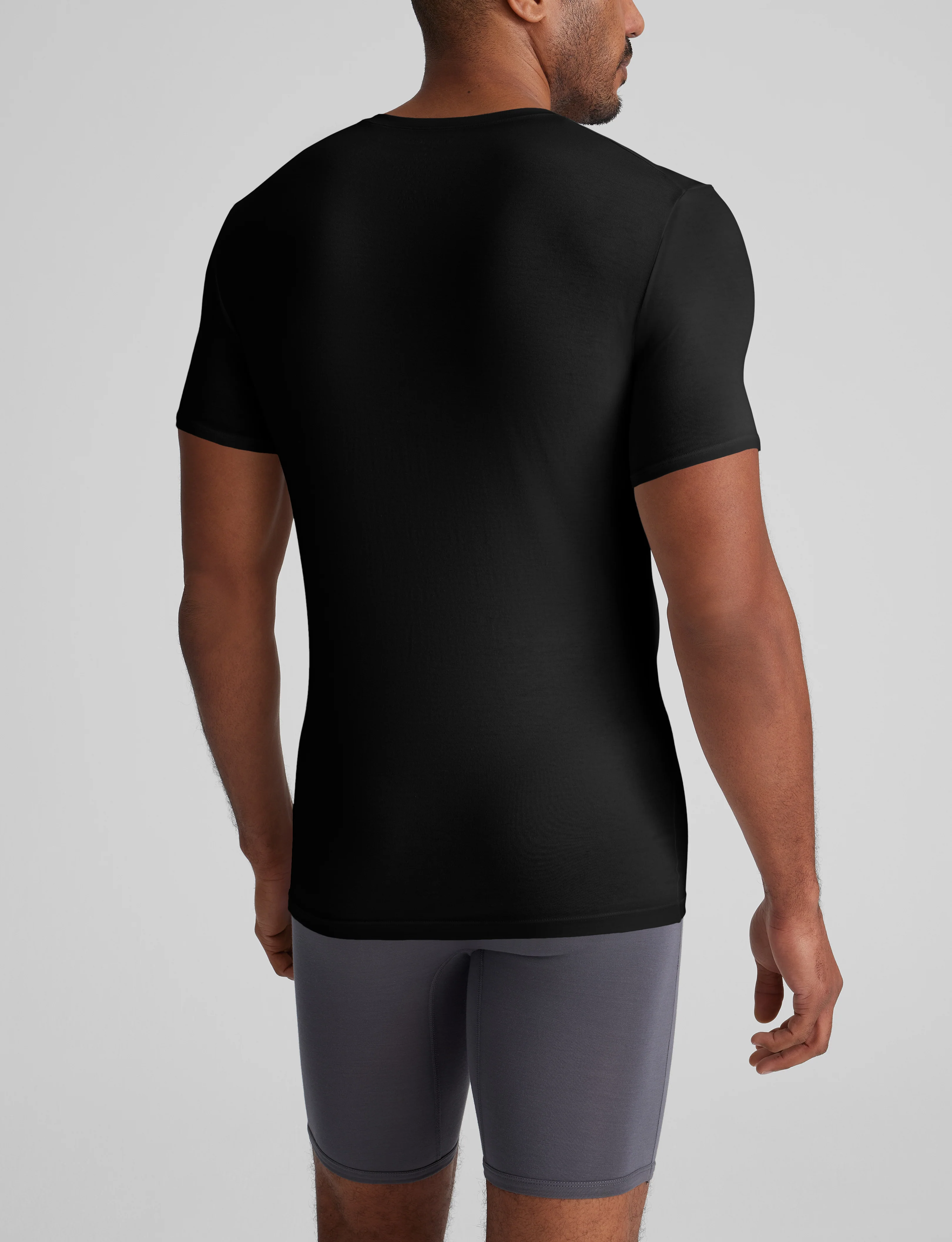 Cool Cotton High V-Neck Stay-Tucked Undershirt (3-Pack) - Image 4