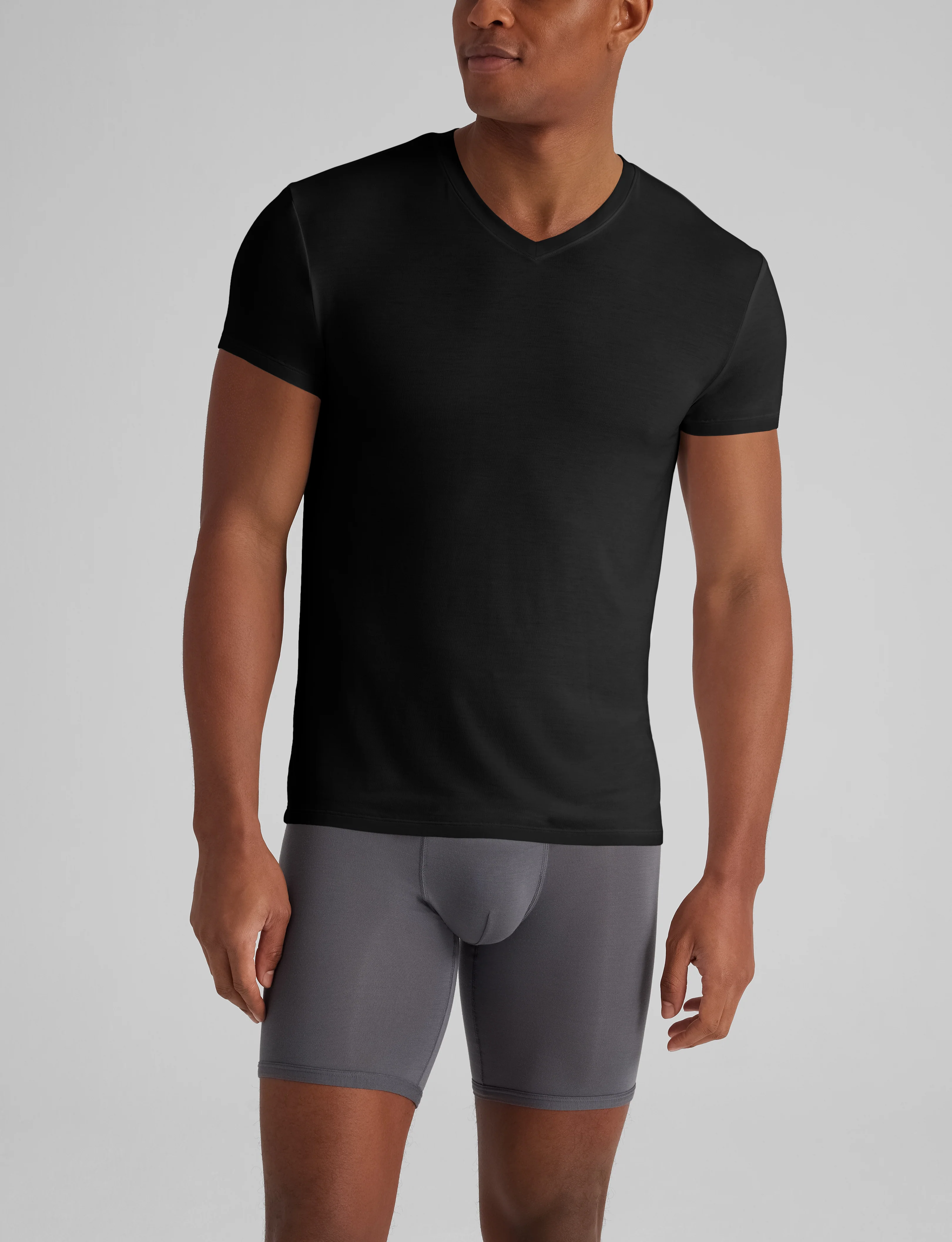 Second Skin High V-Neck Modern Fit Undershirt (3-Pack) - Image 3
