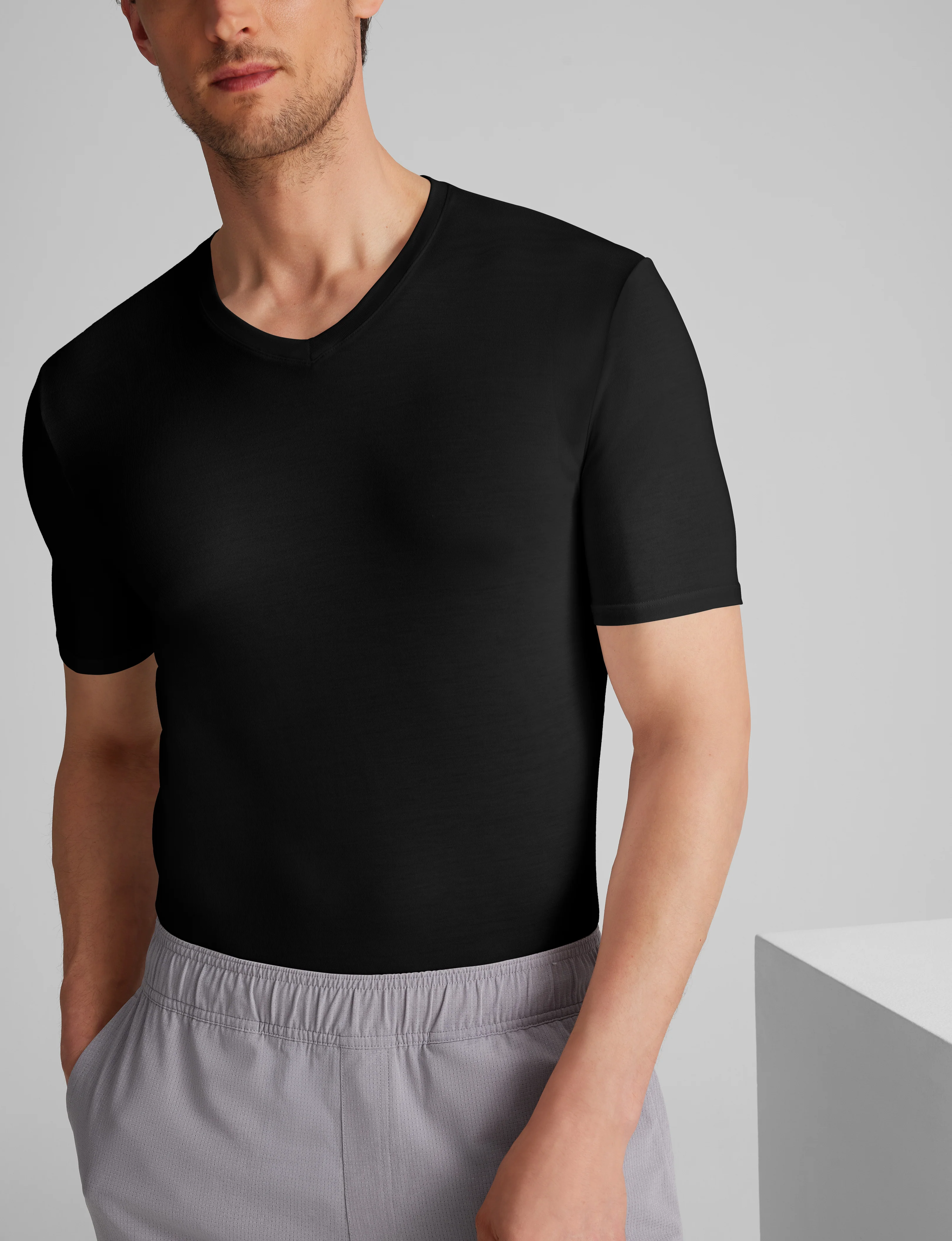 Second Skin High V-Neck Stay-Tucked Undershirt - Image 4