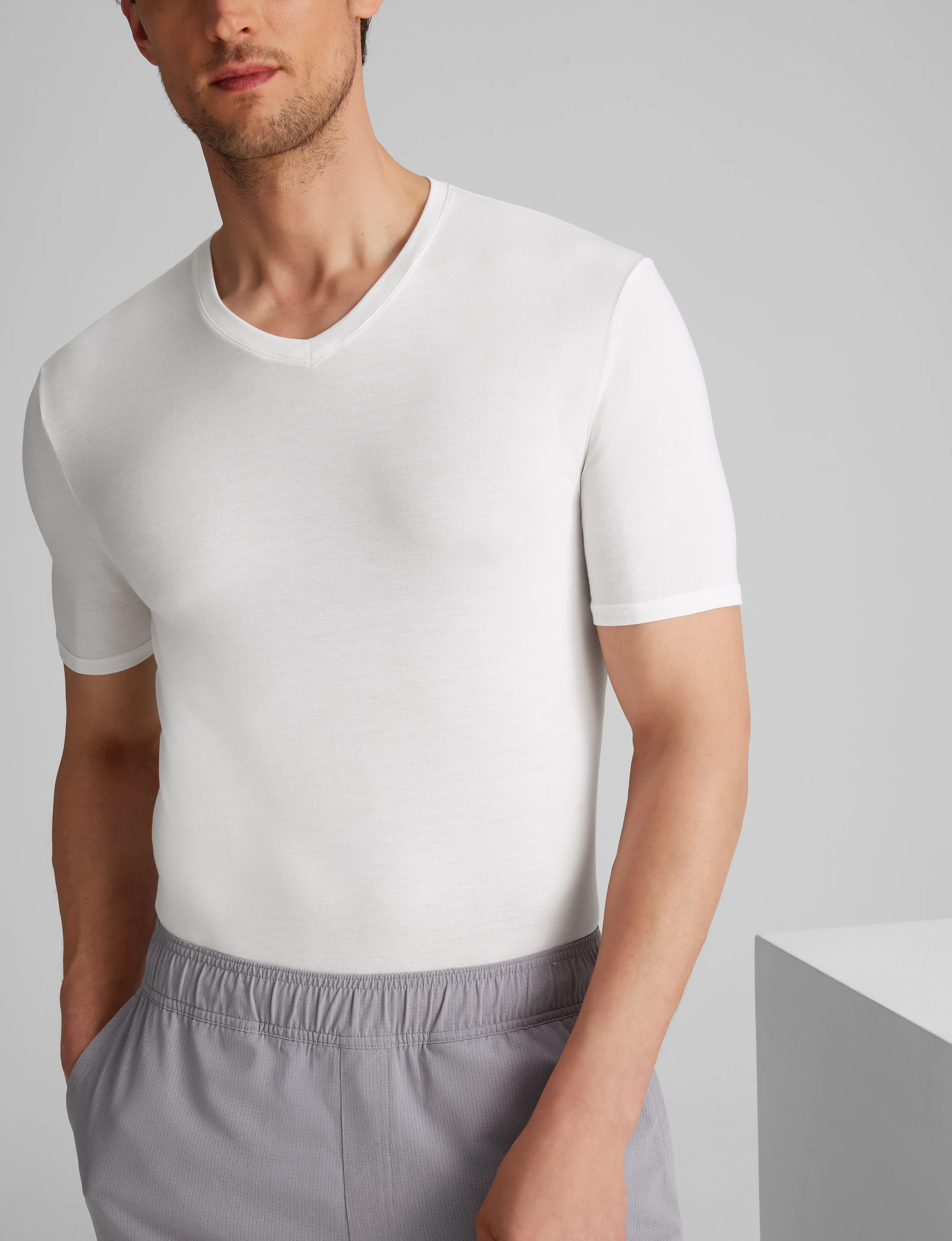 Second Skin High V-Neck Stay-Tucked Undershirt - Image 8