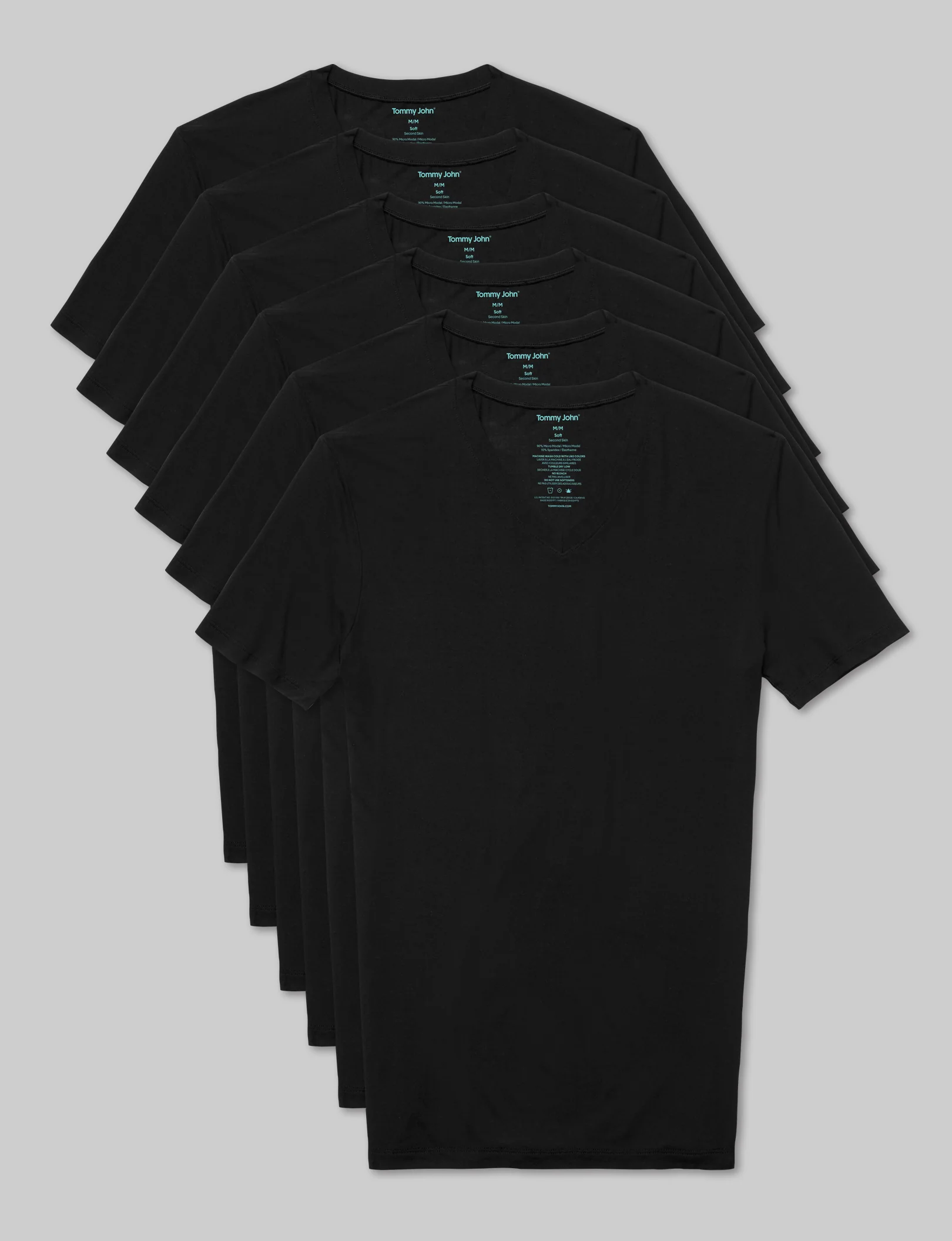Second Skin High V-Neck Stay-Tucked Undershirt (6-Pack) - Image 2