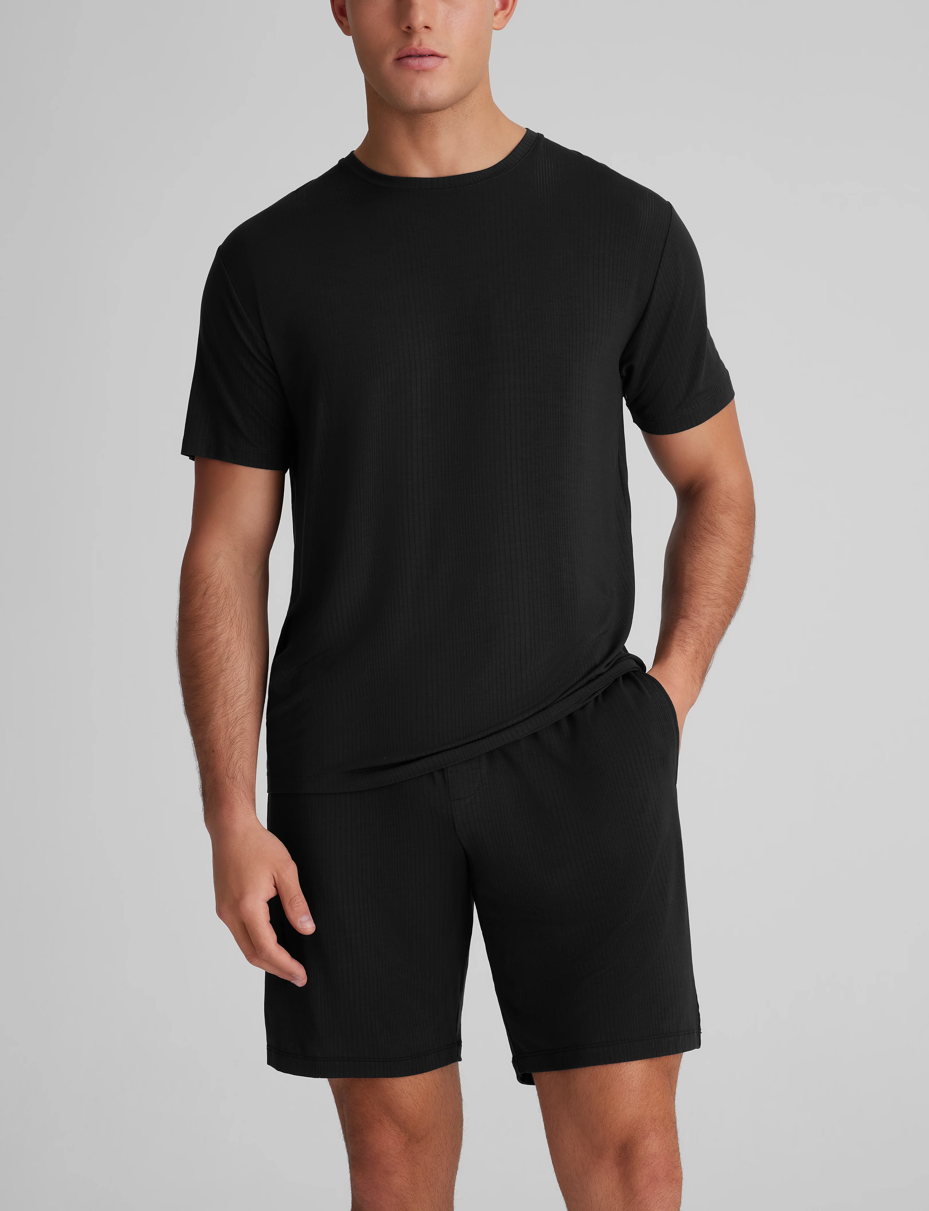 Second Skin Luxe Rib Sleep Tee & Short Set - Image 3