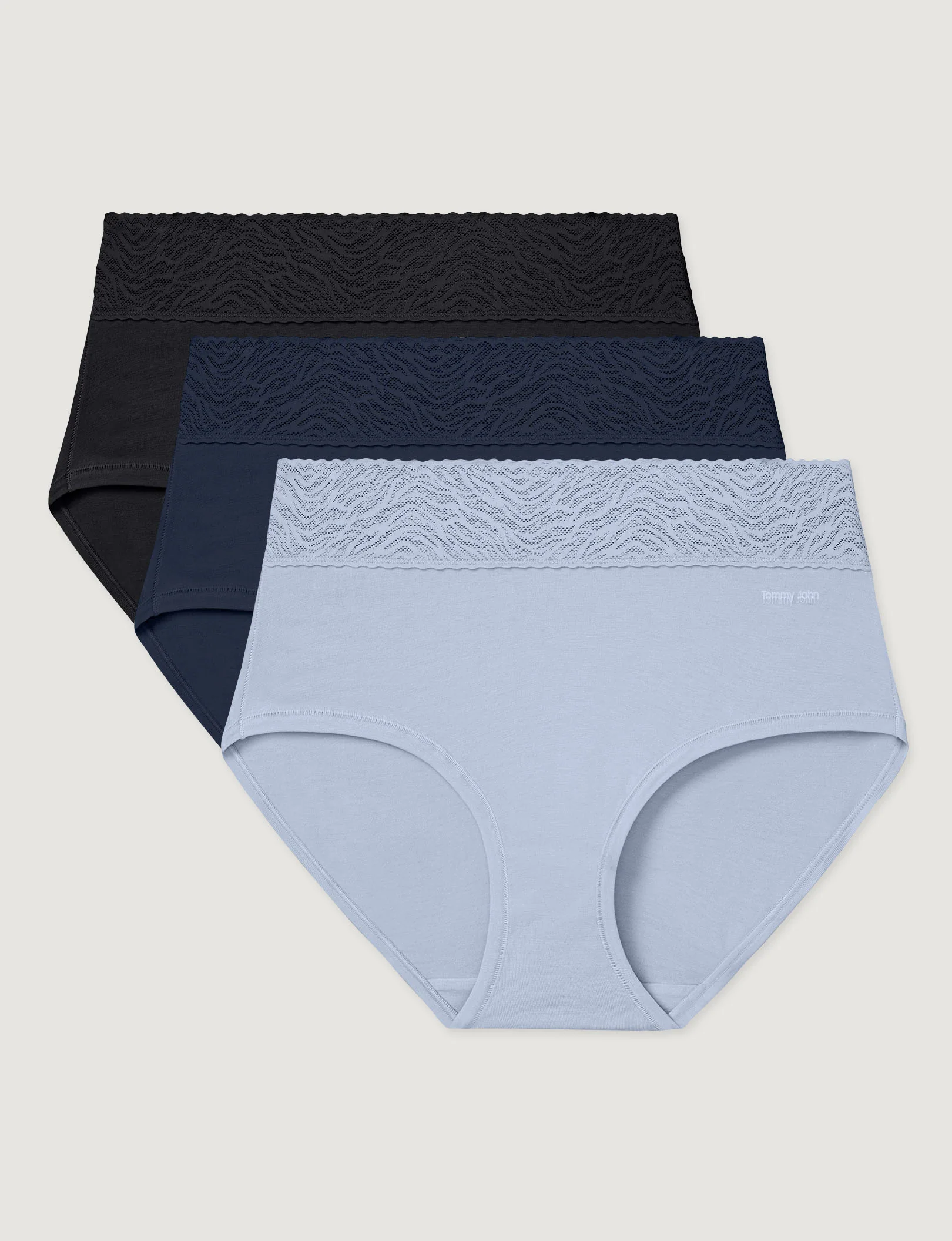 Women's Cool Cotton High Rise Brief, Lace Waist (3-Pack) - Image 6