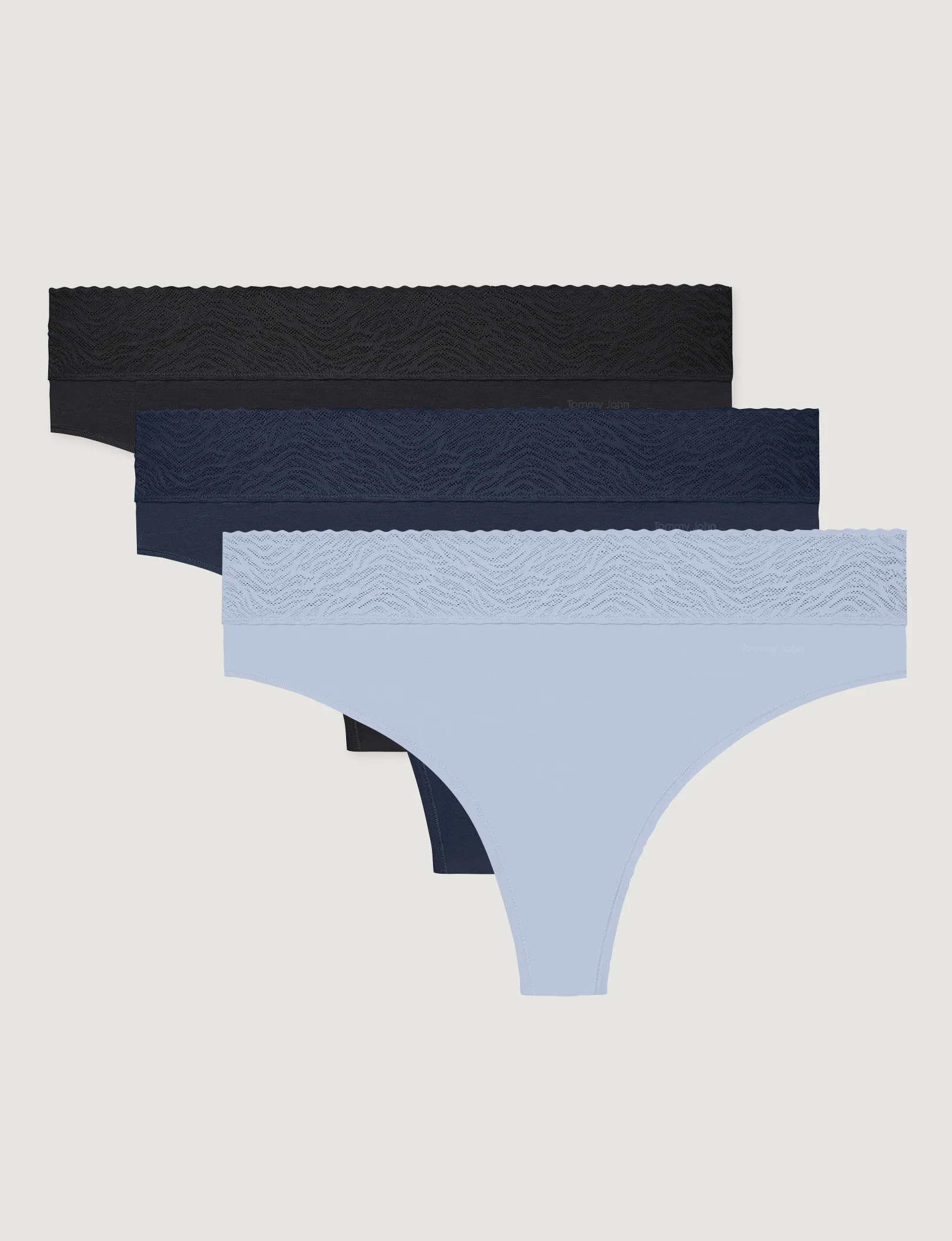 Women's Cool Cotton Thong, Lace Waist (3-Pack) - Image 6