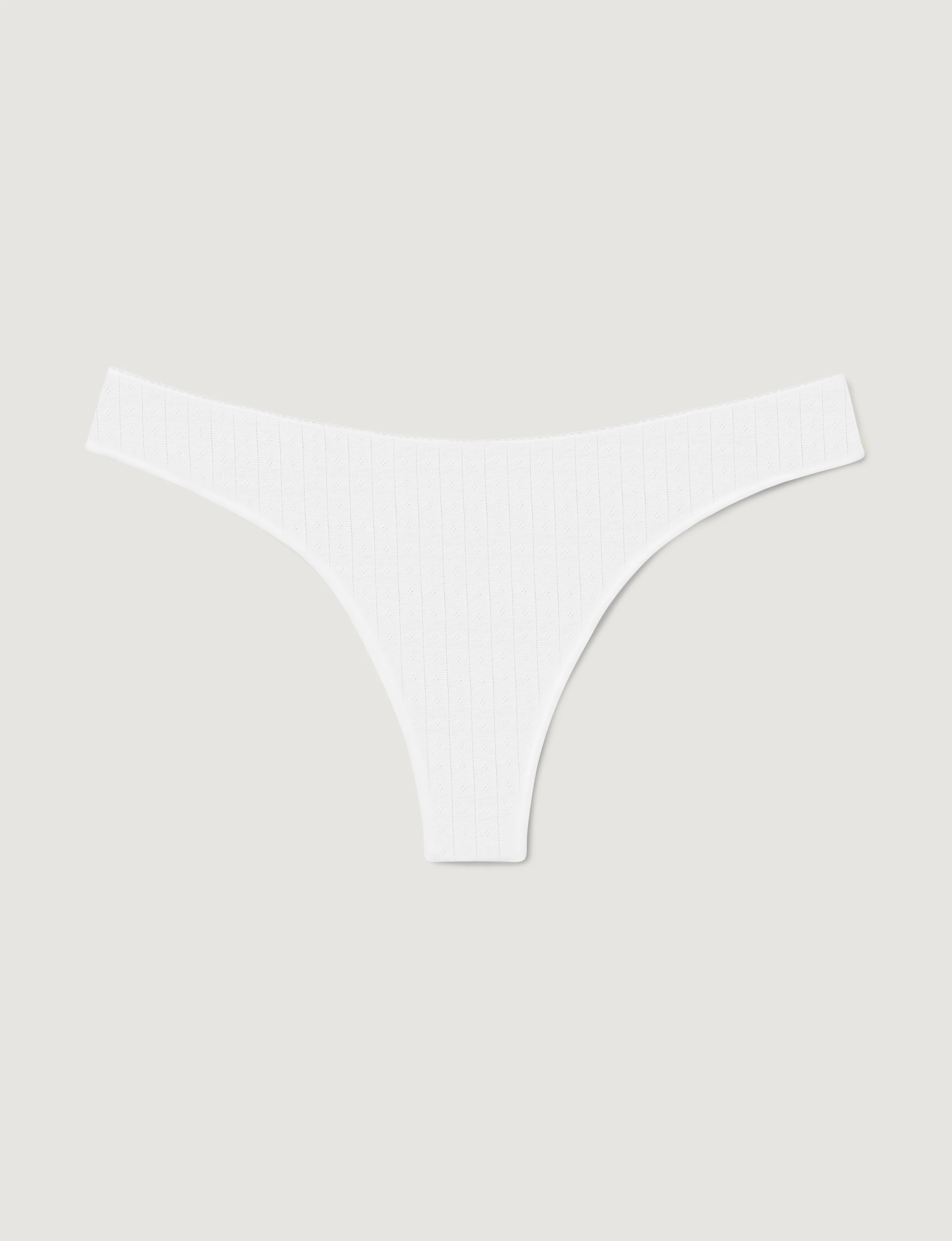 Women's Cotton Pointelle Thong - Image 10