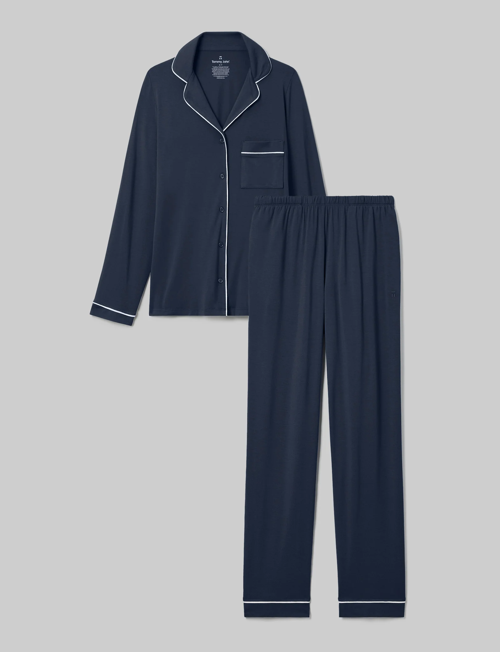 Women's Downtime Long Sleeve Pajama Top & Pant Set - Image 10