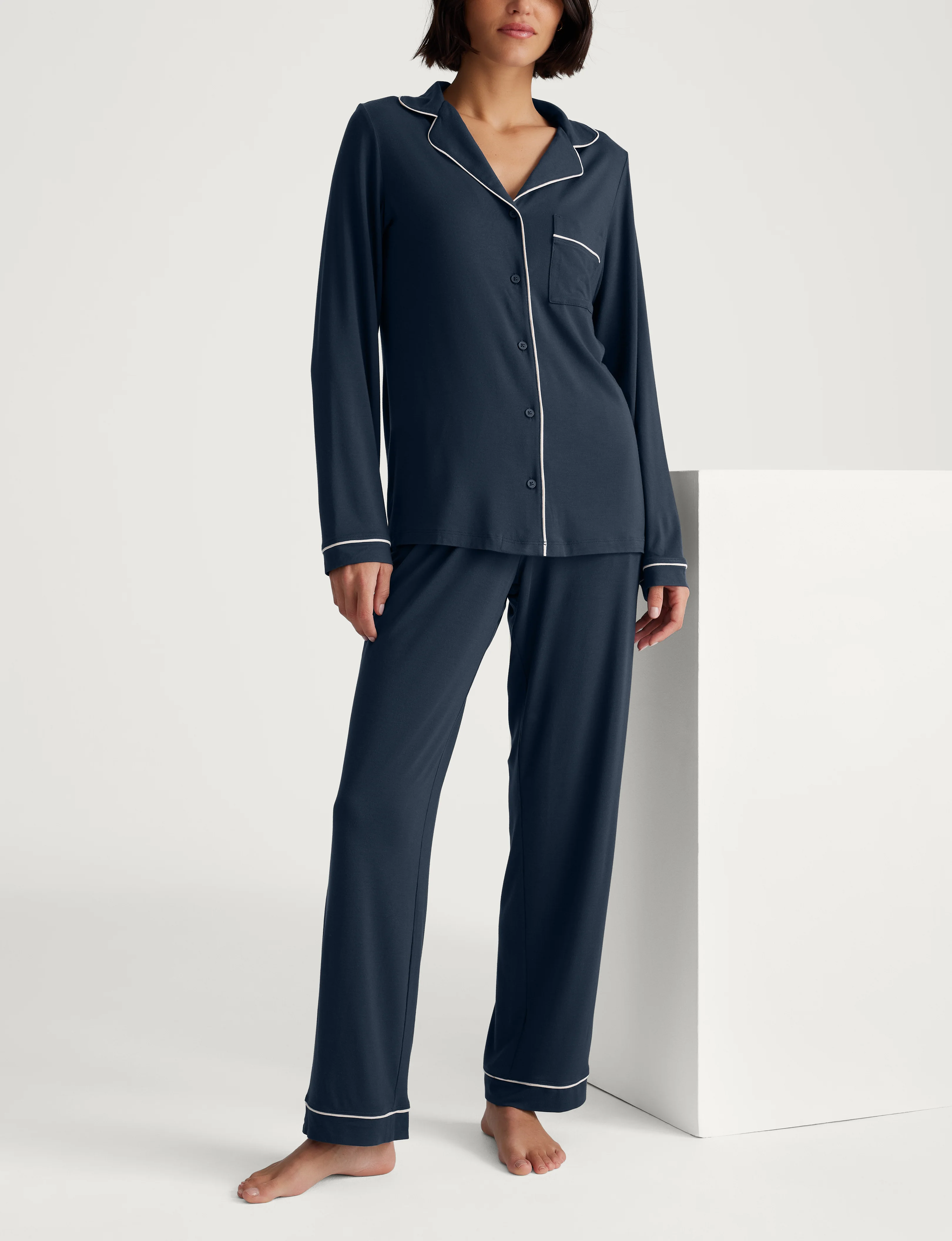 Women's Downtime Long Sleeve Pajama Top & Pant Set - Image 13