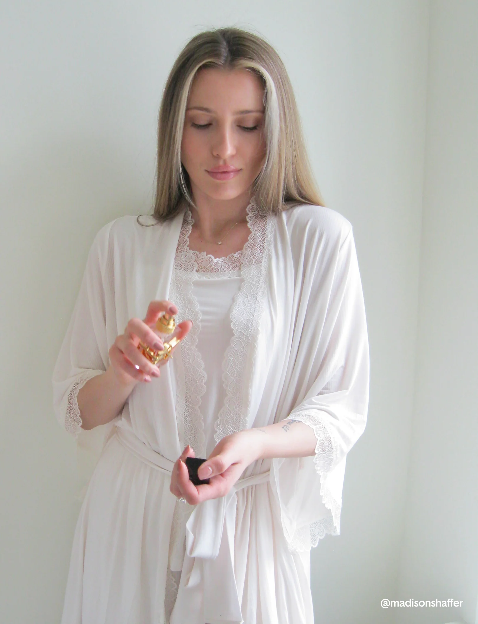 Women's Second Skin Luxe Rib Lace Robe - Image 3
