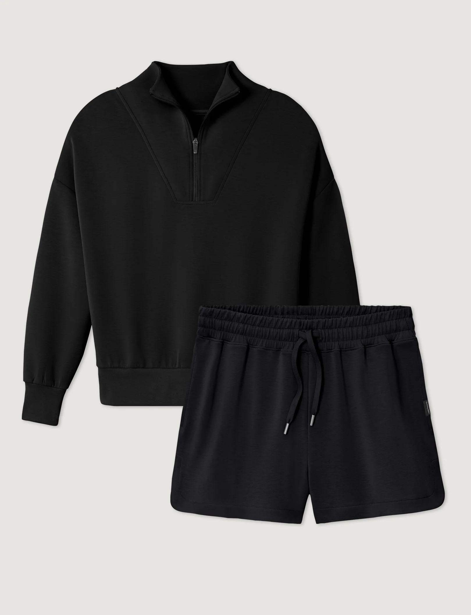 Women's Luxe Traveler Knit Quarter Zip & Mid-Rise Short Set - Image 2