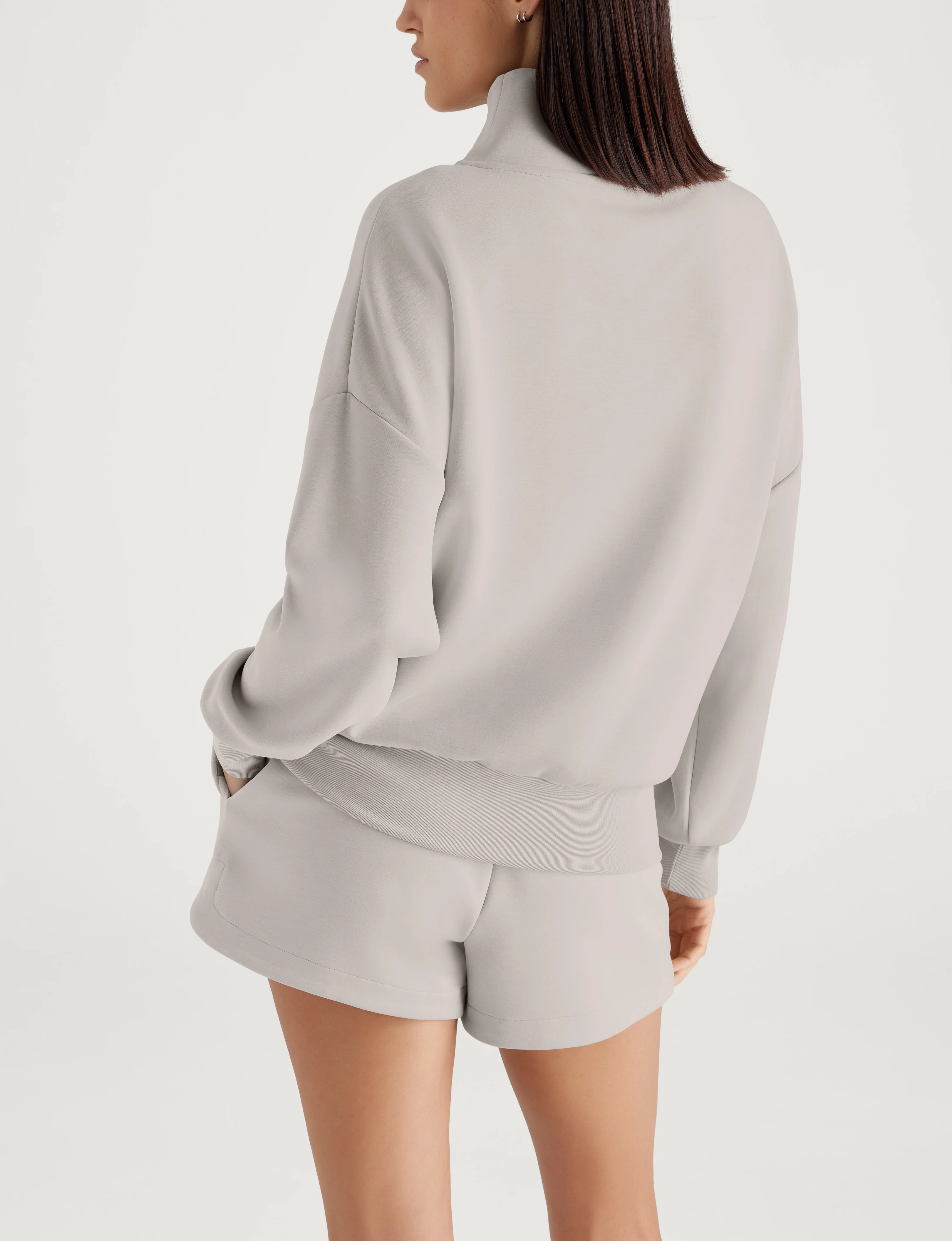 Women's Luxe Traveler Knit Quarter Zip & Mid-Rise Short Set - Image 4