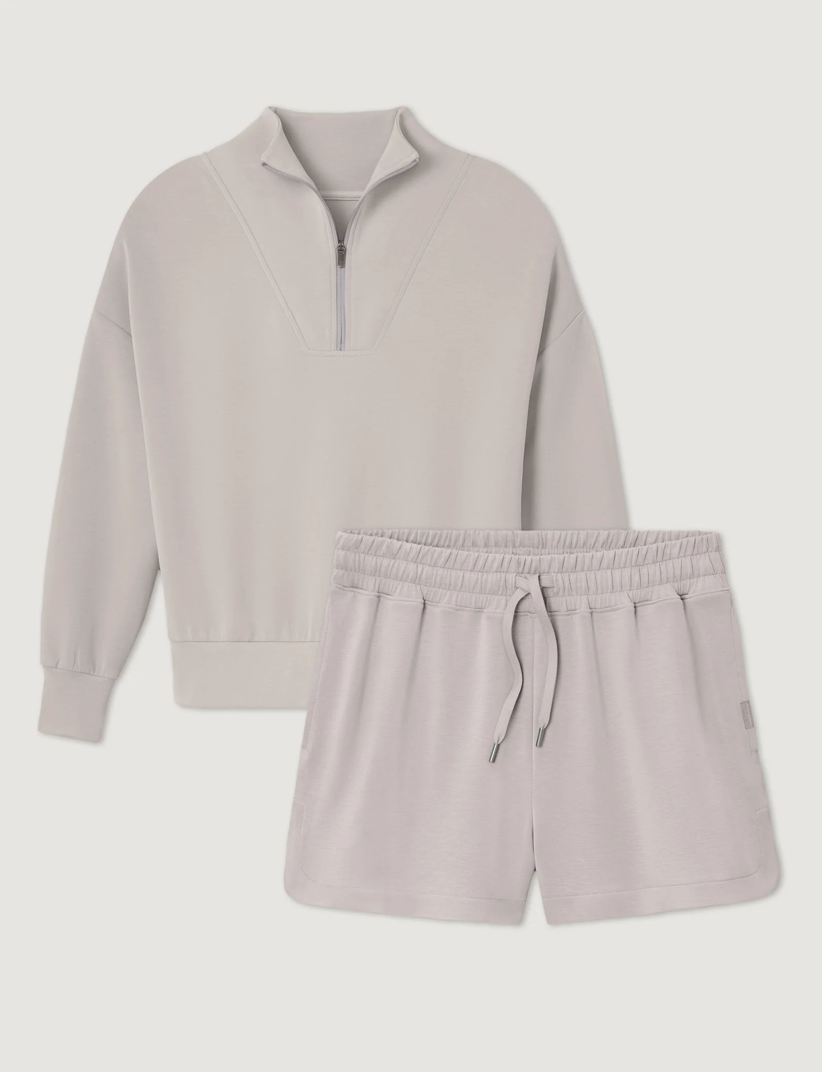 Women's Luxe Traveler Knit Quarter Zip & Mid-Rise Short Set - Image 7