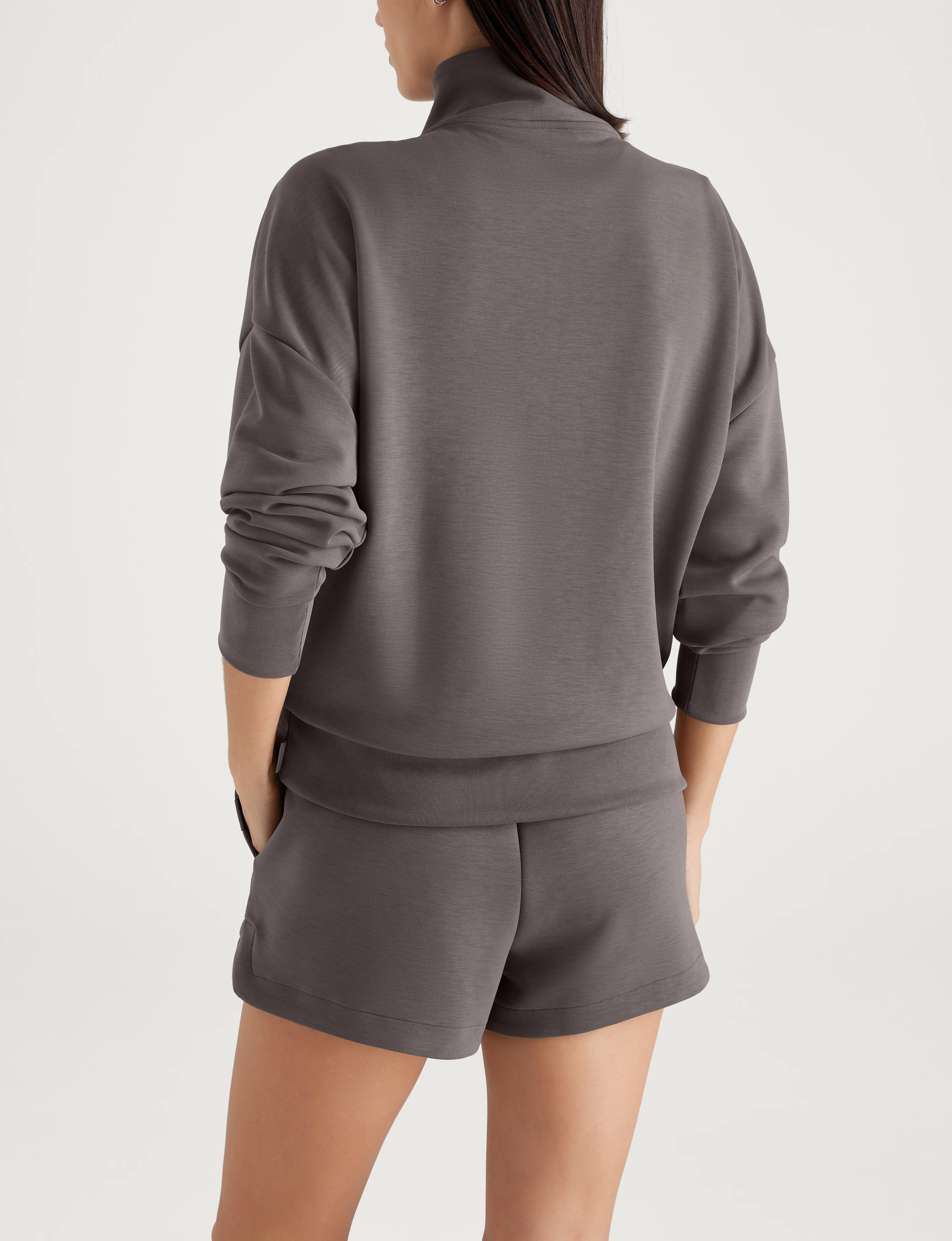 Women's Luxe Traveler Knit Quarter Zip & Mid-Rise Short Set - Image 9