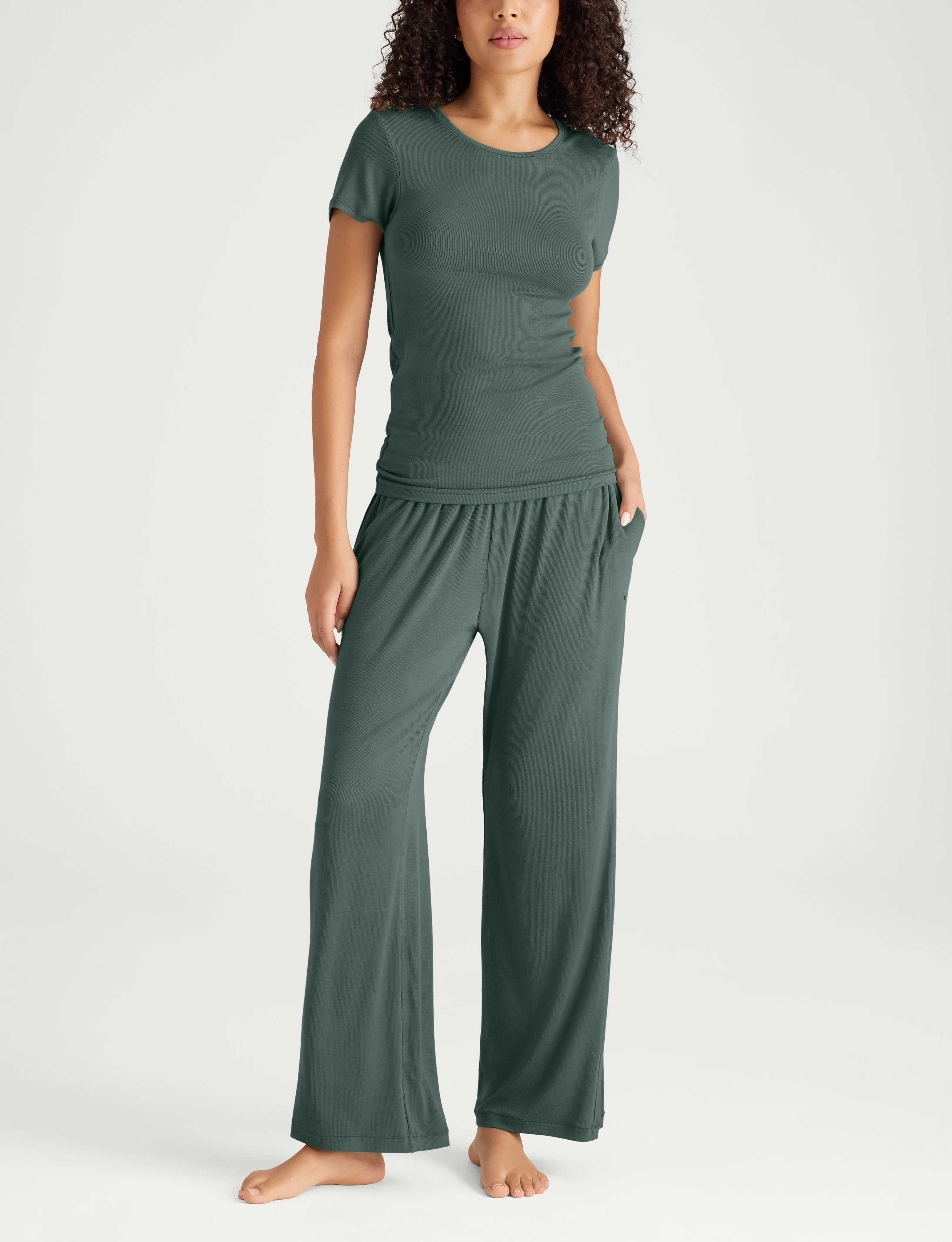 Women's Micro Rib Tee & Pant Set - Image 12