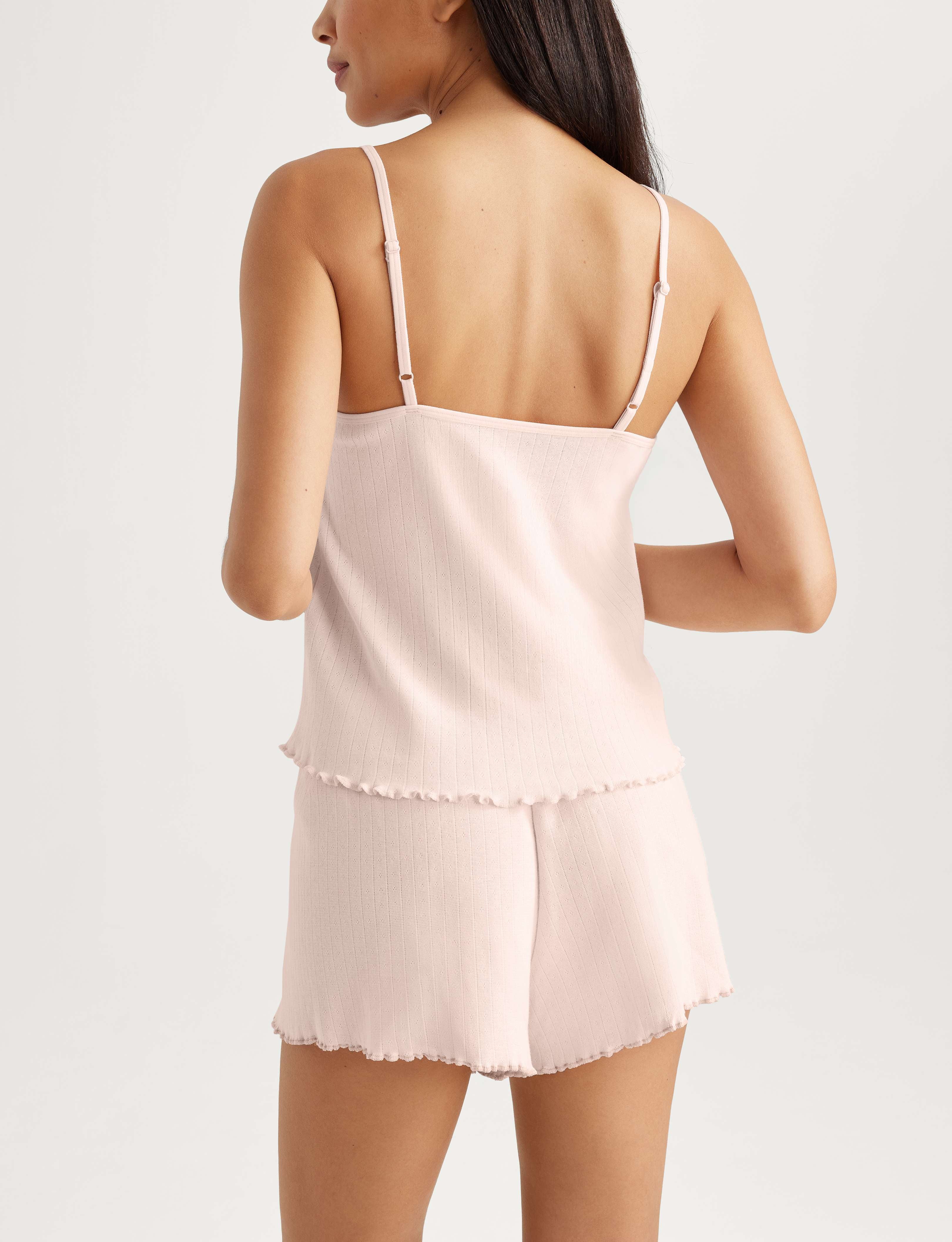 Women's Cotton Pointelle Rib Cami & Short Set - Image 10