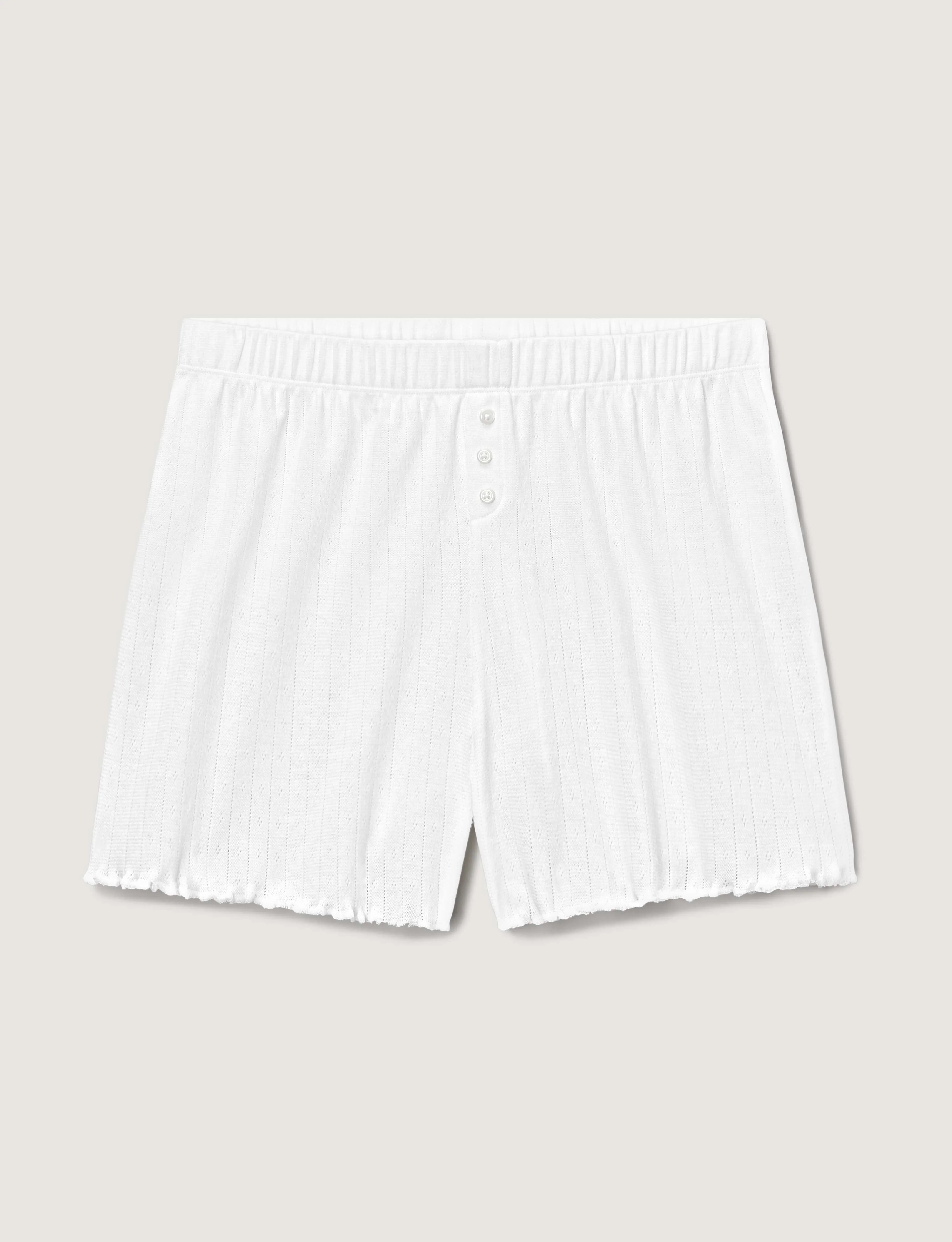 Women's Cotton Pointelle Rib Sleep Short - Image 7