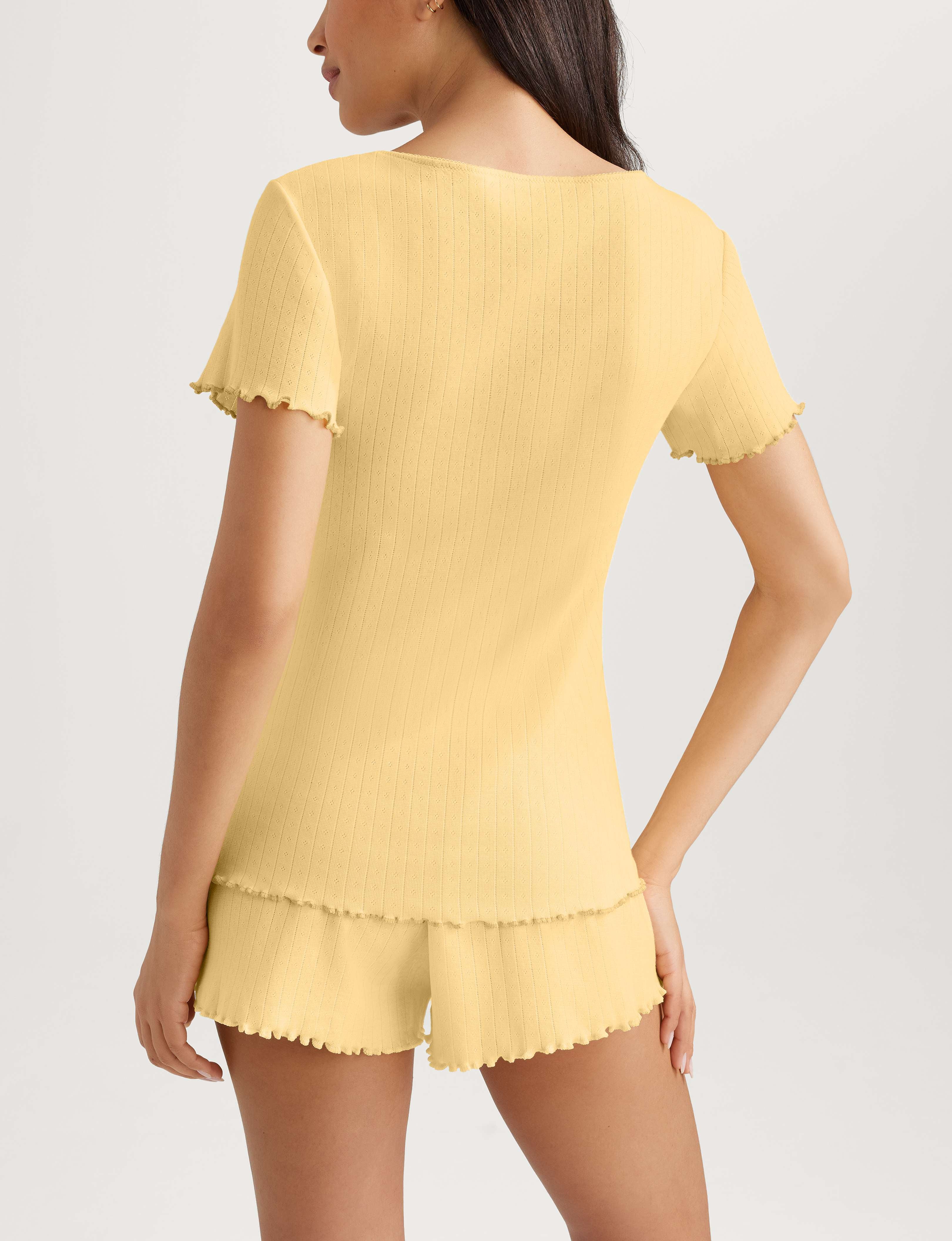 Women's Cotton Pointelle Rib Tee - Image 17