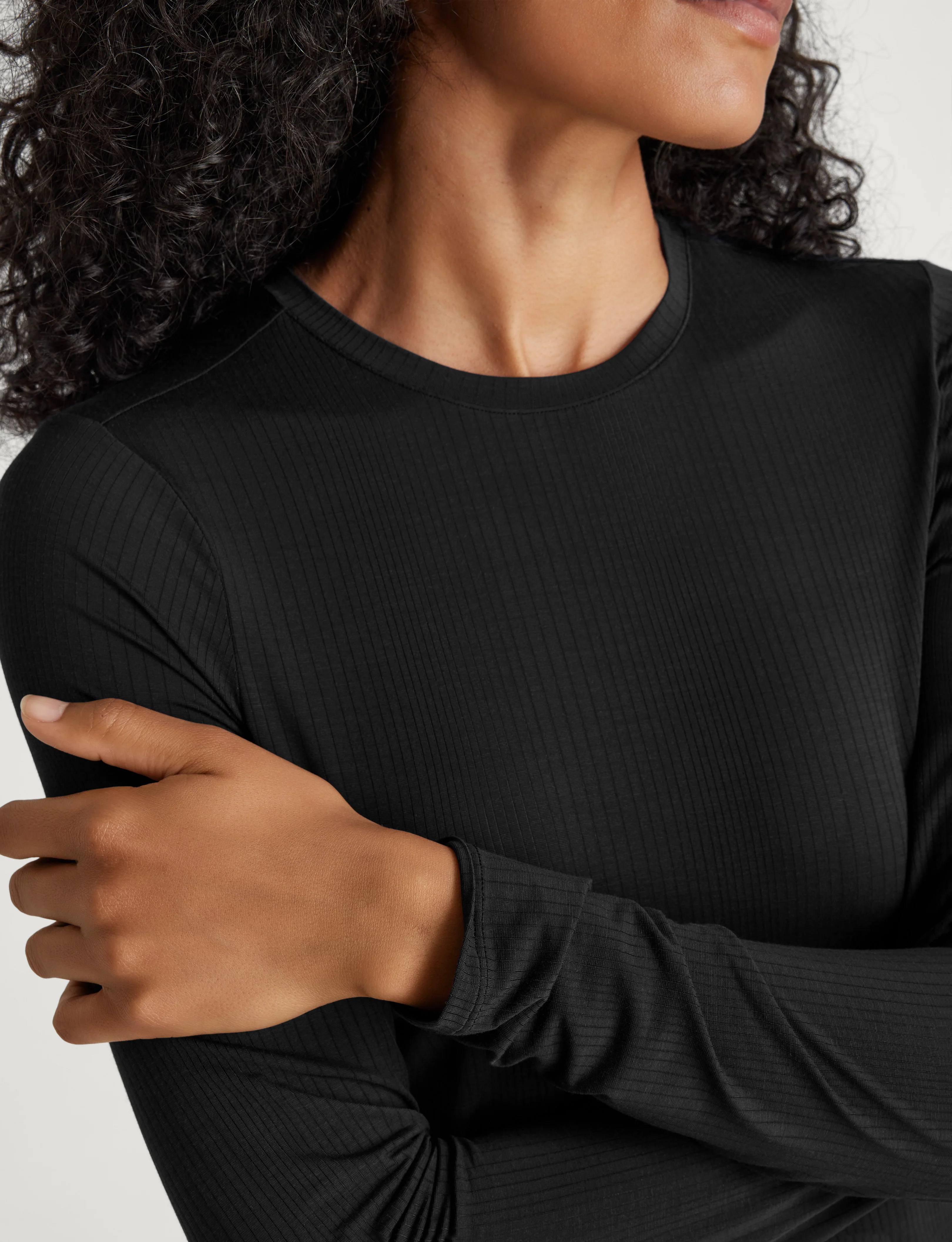 Women's Second Skin Luxe Rib Long Sleeve Crew Neck - Image 6