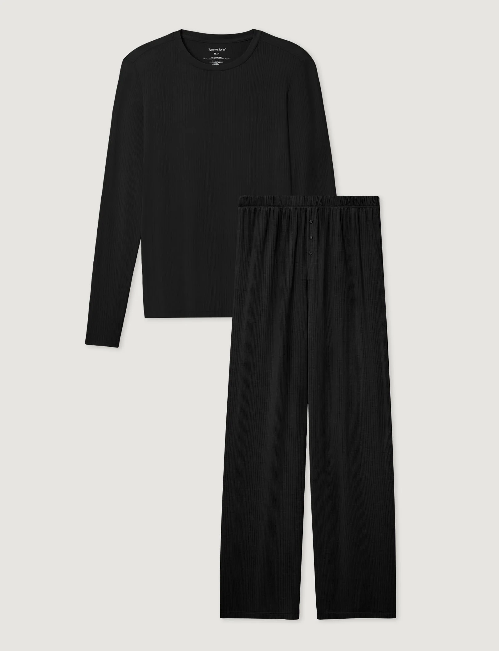 Women's Second Skin Luxe Rib Long Sleeve Crew Neck & Pant Set - Image 2