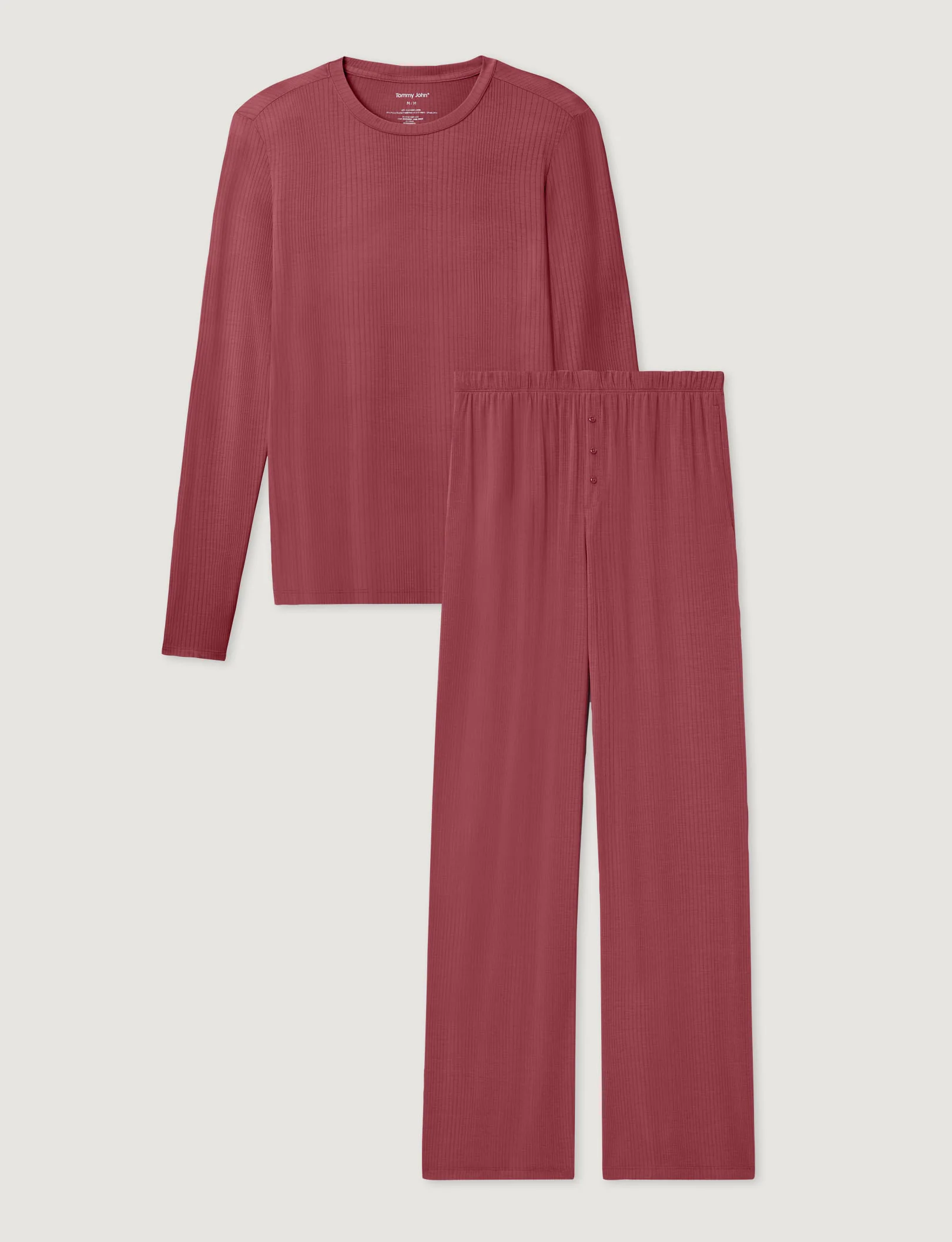 Women's Second Skin Luxe Rib Long Sleeve Crew Neck & Pant Set - Image 7