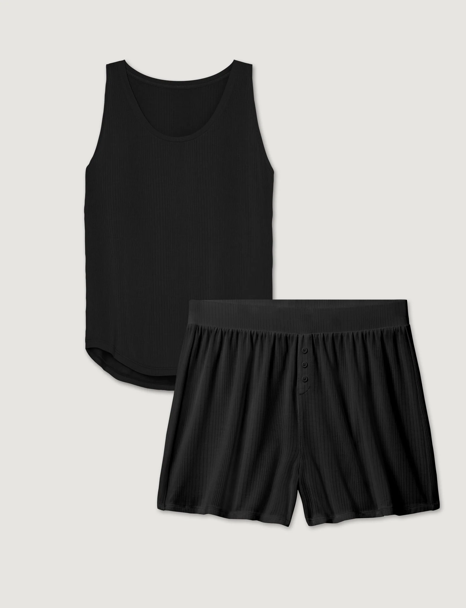 Women's Second Skin Luxe Rib Sleep Tank & Short Set - Image 2