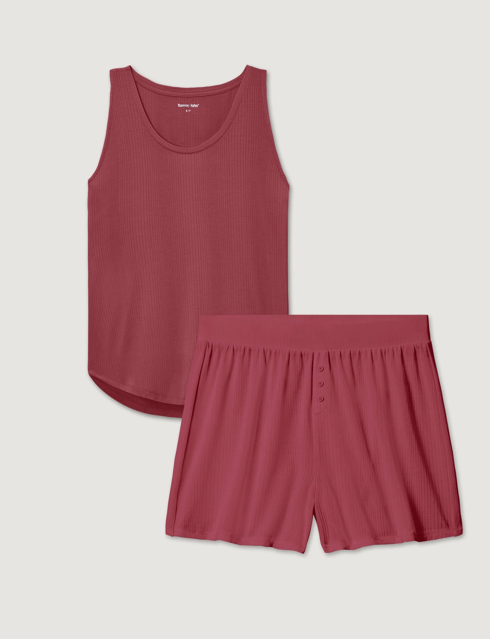 Women's Second Skin Luxe Rib Sleep Tank & Short Set - Image 3