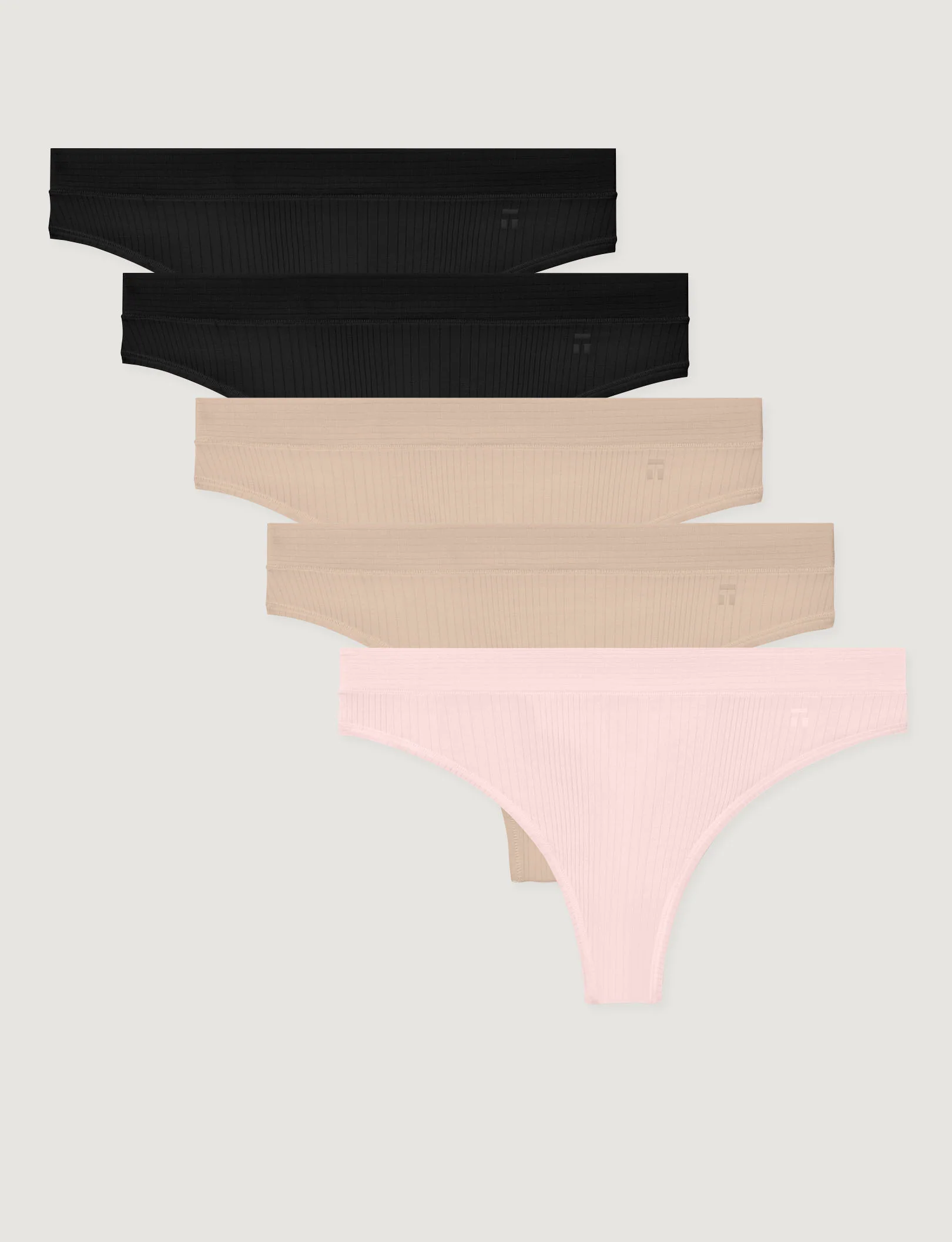 Women's Second Skin Luxe Rib Thong (5-Pack)