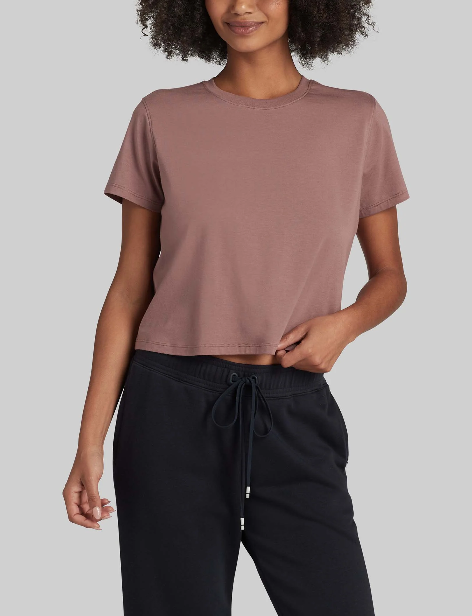 Women's Second Skin Not-Too-Cropped Crew Neck Tee - Image 3