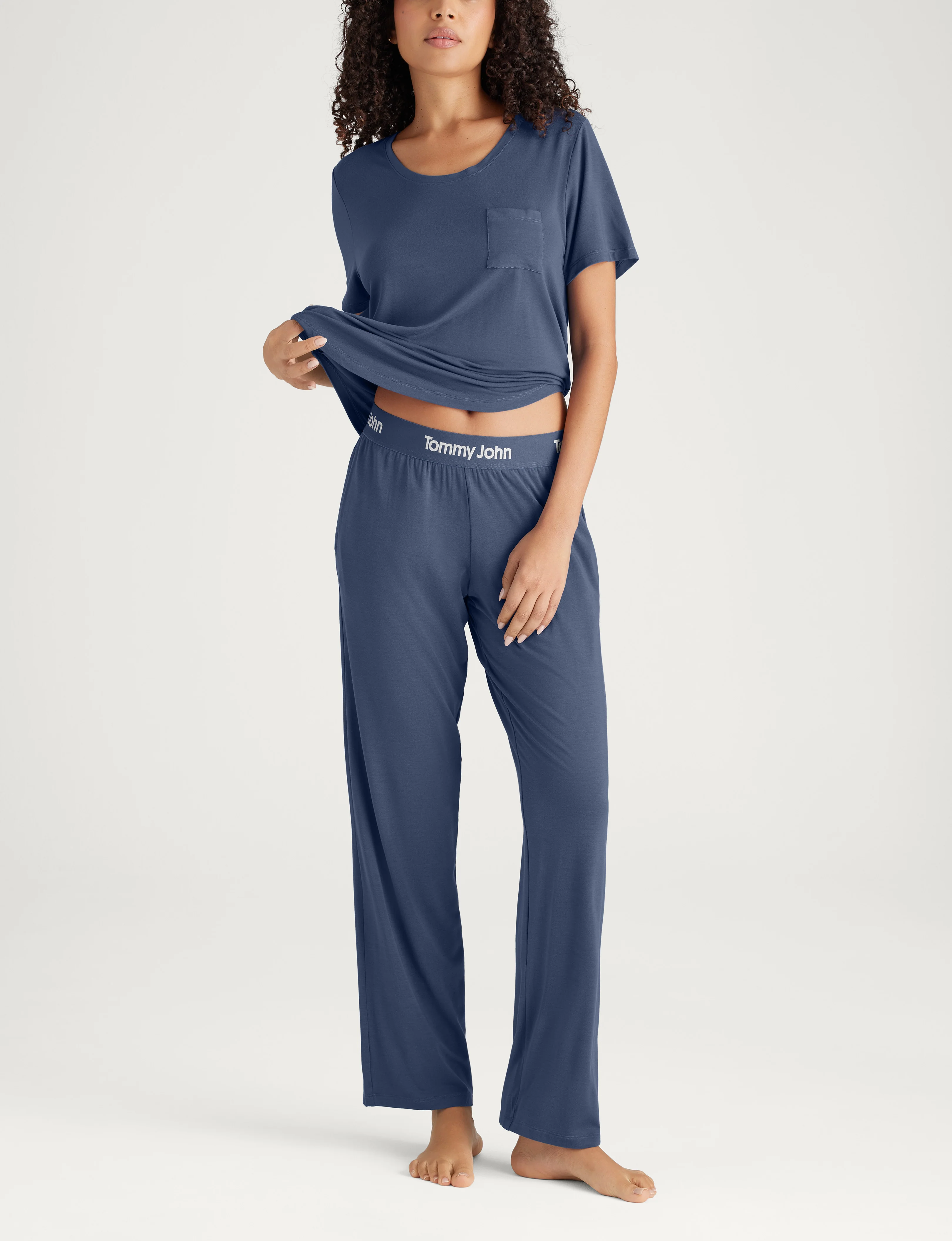 Women's Second Skin Sleep Pocket Tee & Pant Set - Image 33