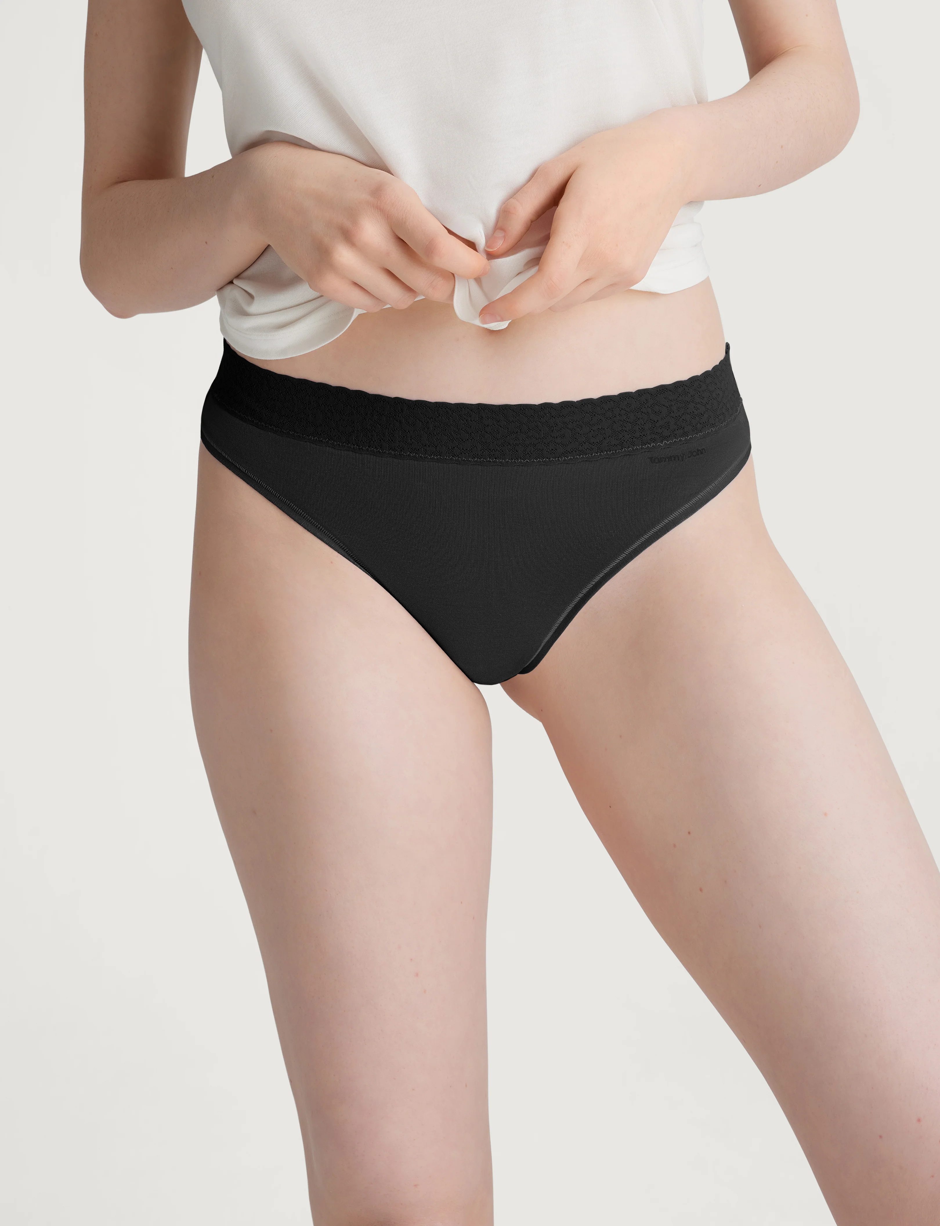 Women's Second Skin Thong, Lace Waist - Image 23