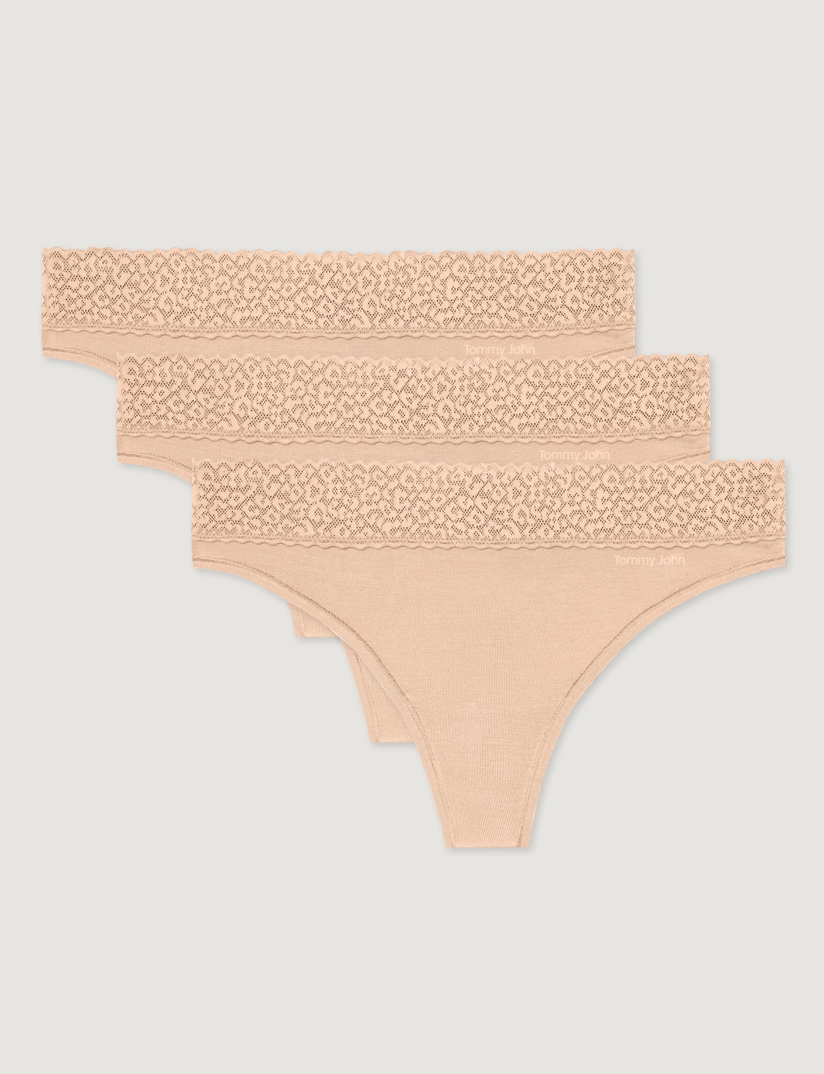 Women's Second Skin Thong, Lace Waist (3-Pack) - Image 3
