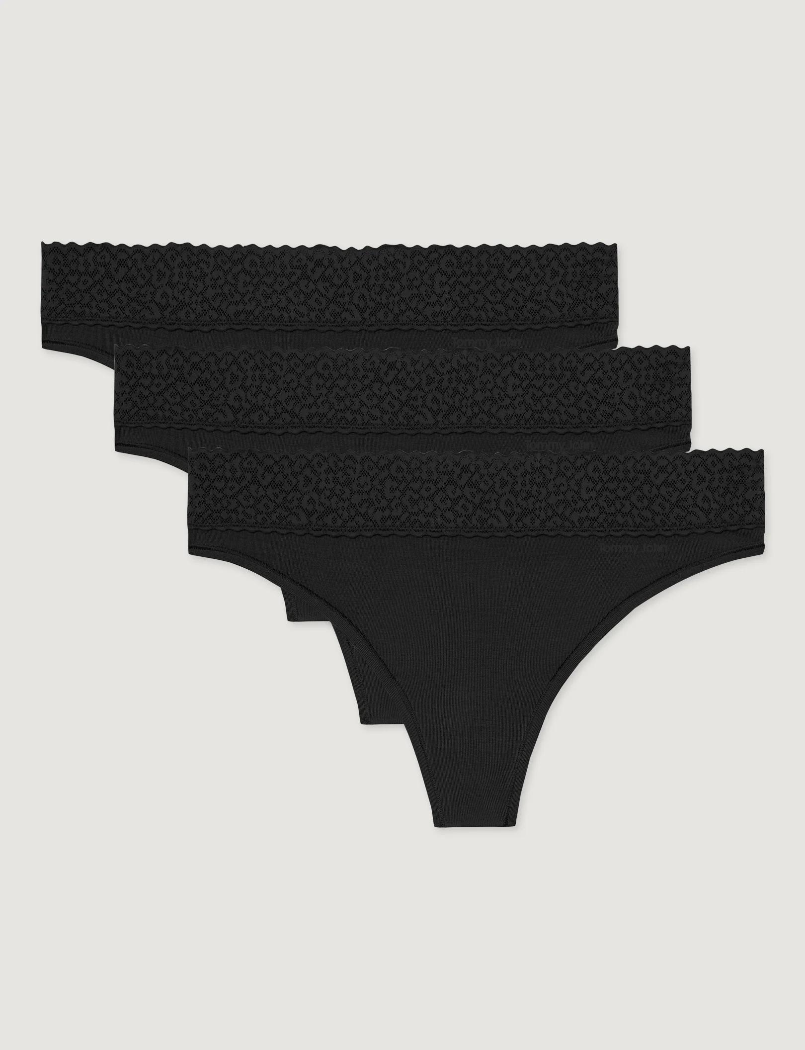 Women's Second Skin Thong, Lace Waist (3-Pack) - Image 9